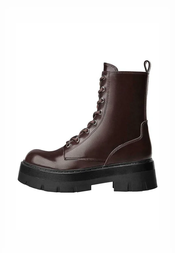 TRACK - Platform ankle boots - dark red