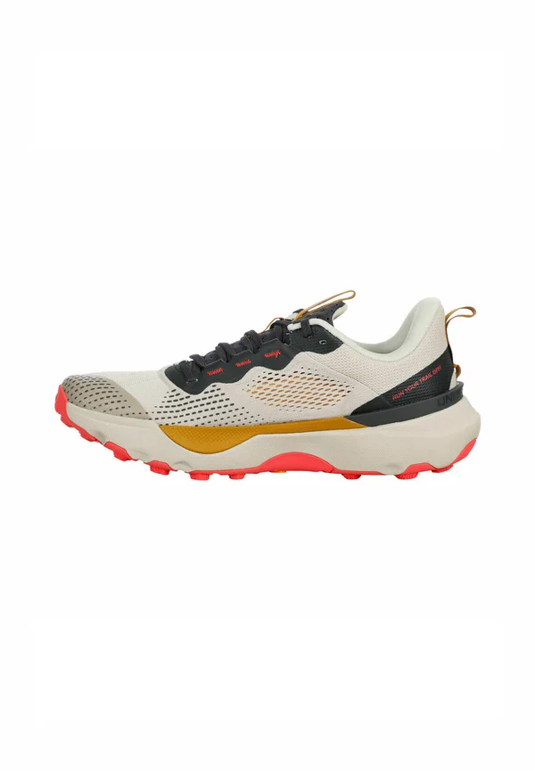 Trail running shoes - khaki base/anthracite/racer red