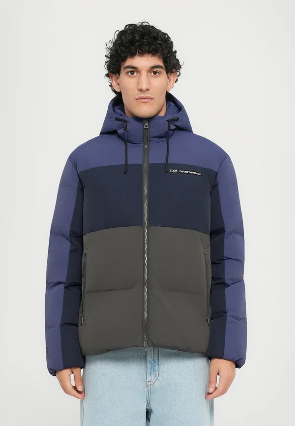 TRAIN ATHLETIC COLOUR BLOCK PADDED JACKET - Winter jacket - blue
