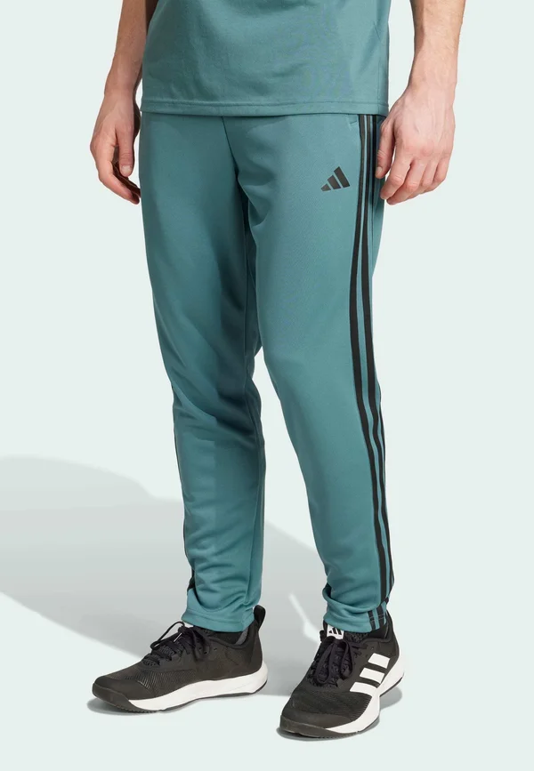 TRAIN ESSENTIALS 3-STRIPES - Tracksuit bottoms - preloved teal   black