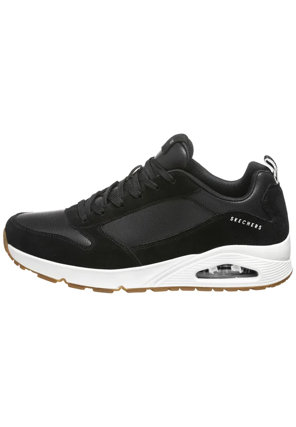 Trainers - black leather / pu / white trim