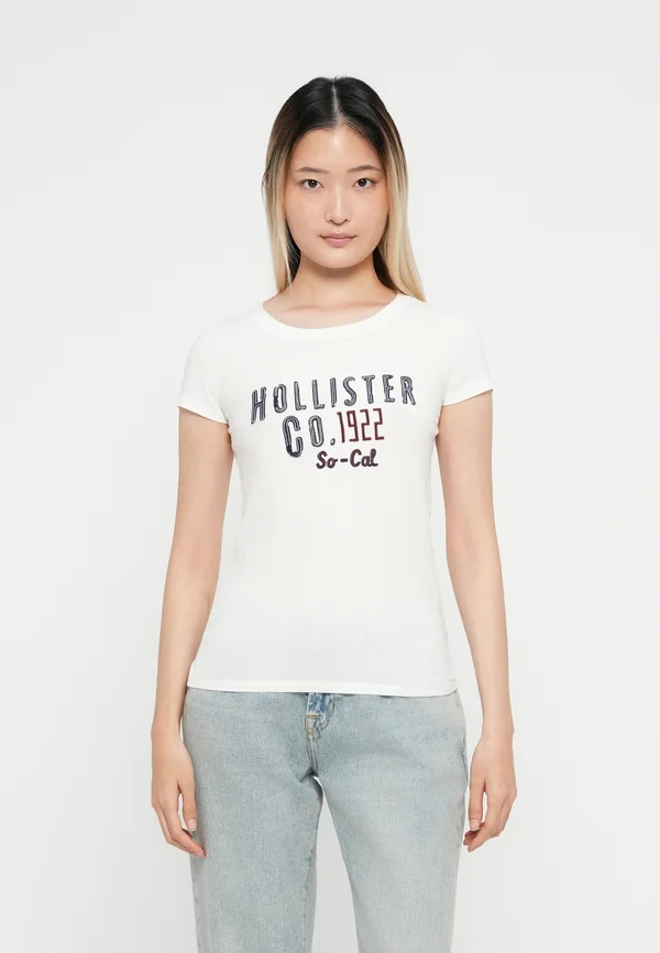 TREND DROP APPLIQUE GRAPHIC TEE - Print T-shirt - off white