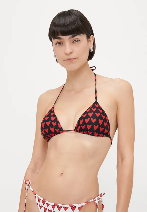 TRIANGLE - Bikini top - black/red
