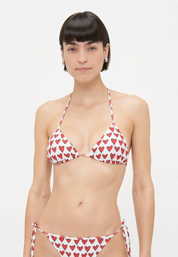 TRIANGLE - Bikini top - white/red
