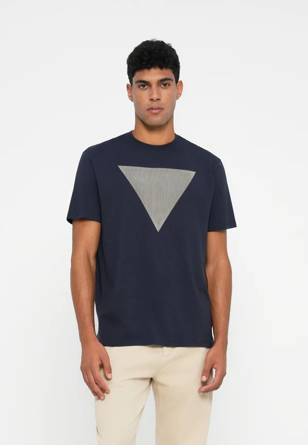 TRIANGLE LOGO TEE - Print T-shirt - smart blue