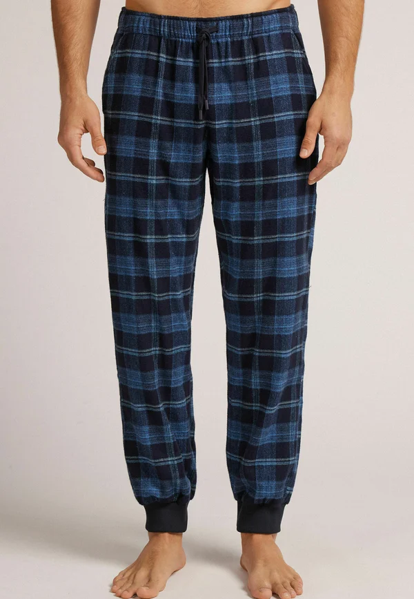 Trousers - blau j check blu denim