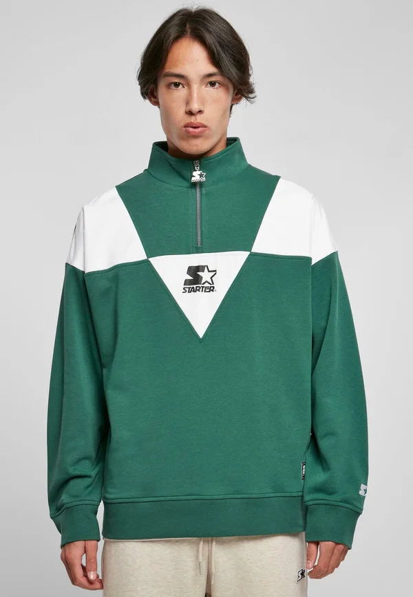 TROYER - Sweatshirt - darkfreshgreen white