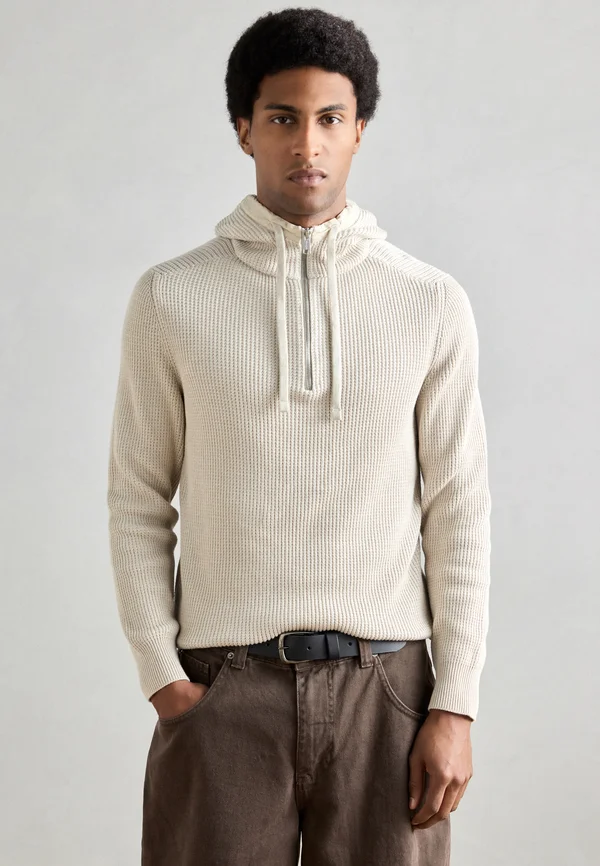 TROYER WITH HOOD STRUCTURED - Hoodie - light oat