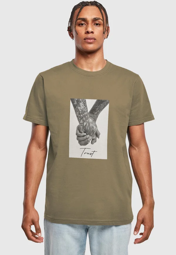 TRUST - Print T-shirt - olive