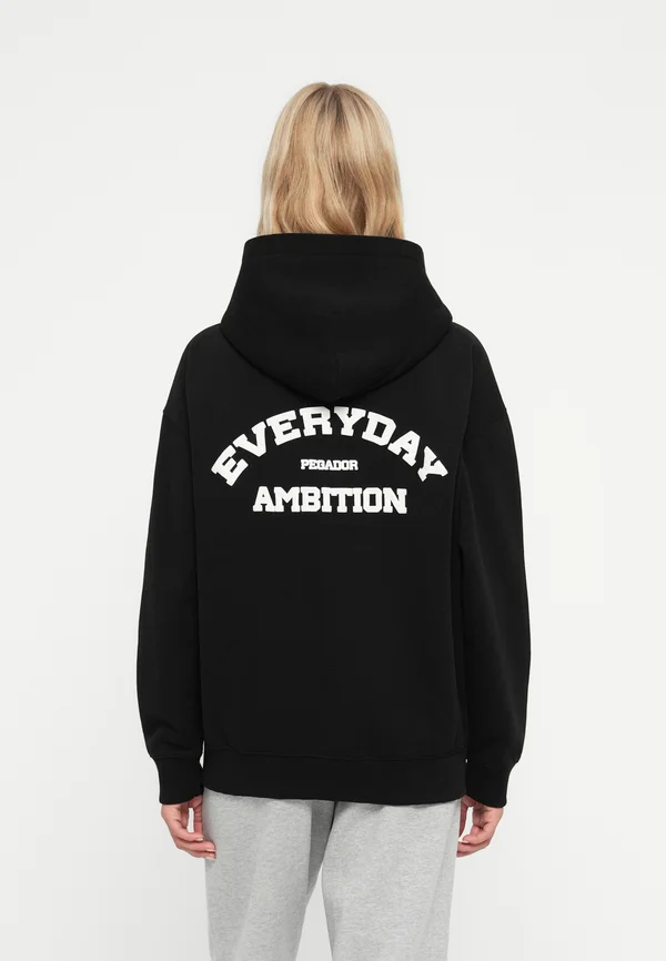 TULIA OVERSIZED - Zip-up sweatshirt - black