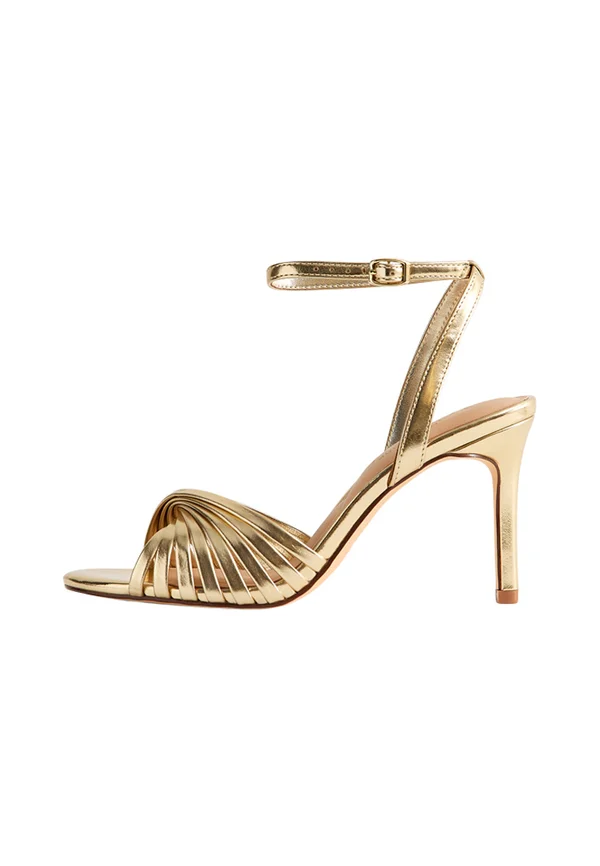 TWISTED VAMP HEEL - Sandals - gold