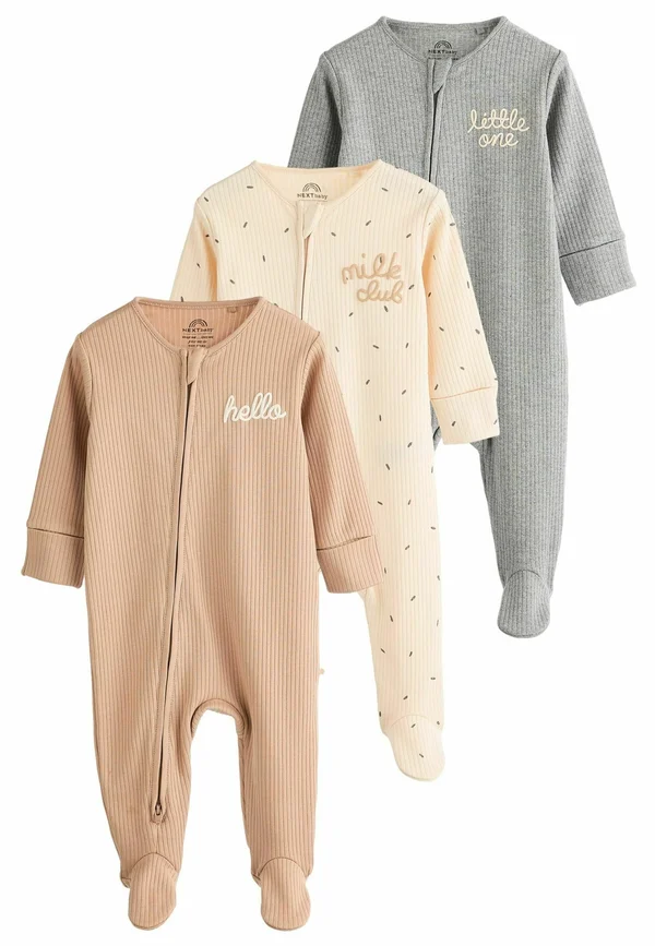 TWO WAY ZIP 3 PACK REGULAR FIT - Sleep suit - neutral