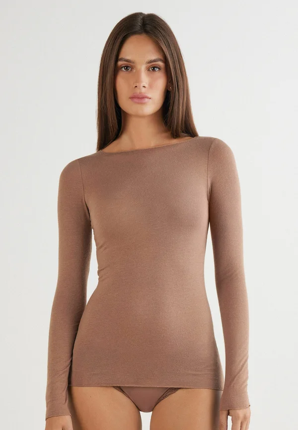 U-BOOT-AUSSCHNITT - Long sleeved top - natural