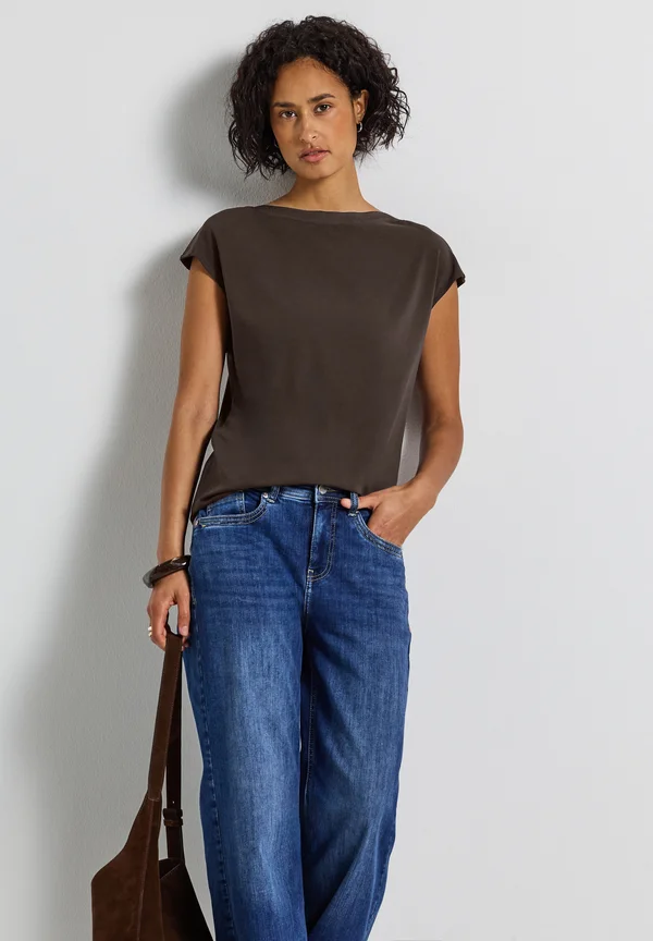 U-MIT DETAIL - Basic T-shirt - braun