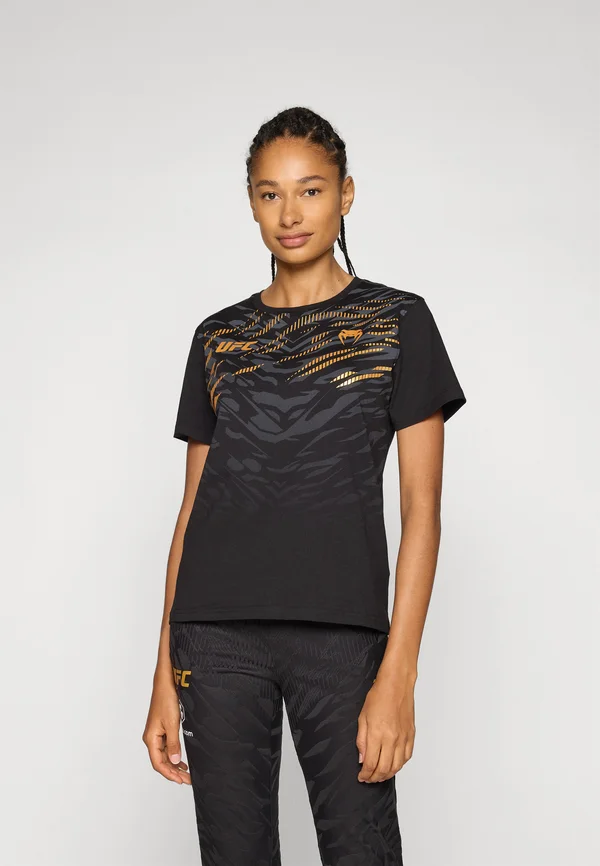 UFC FUSION REPLICA WOMENS SHORT SLEEVE CHAMPION - Print T-shirt - black/gold