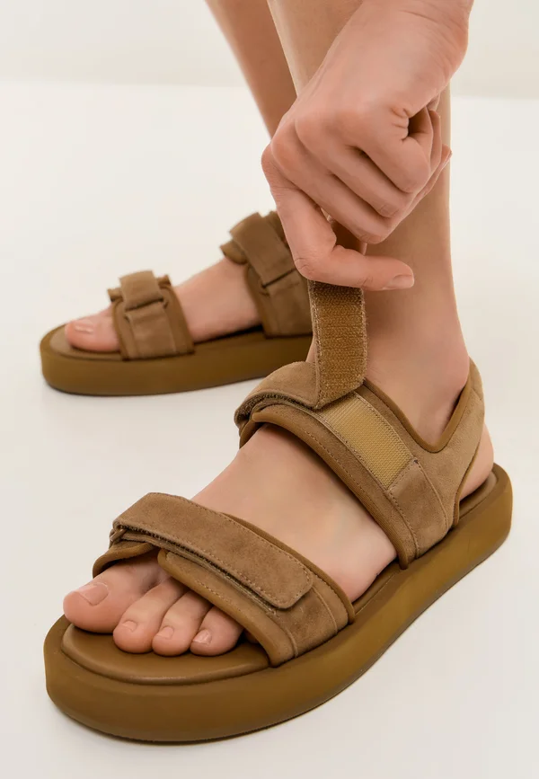 ULTRA COMFORTABLE ADJUSTABLE - Walking sandals - beige