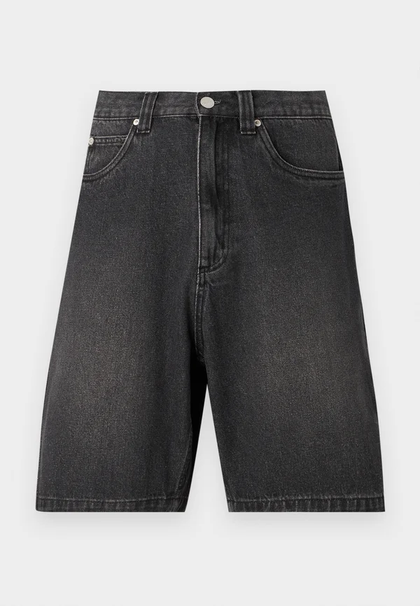 UNISEX - Denim shorts - washed black