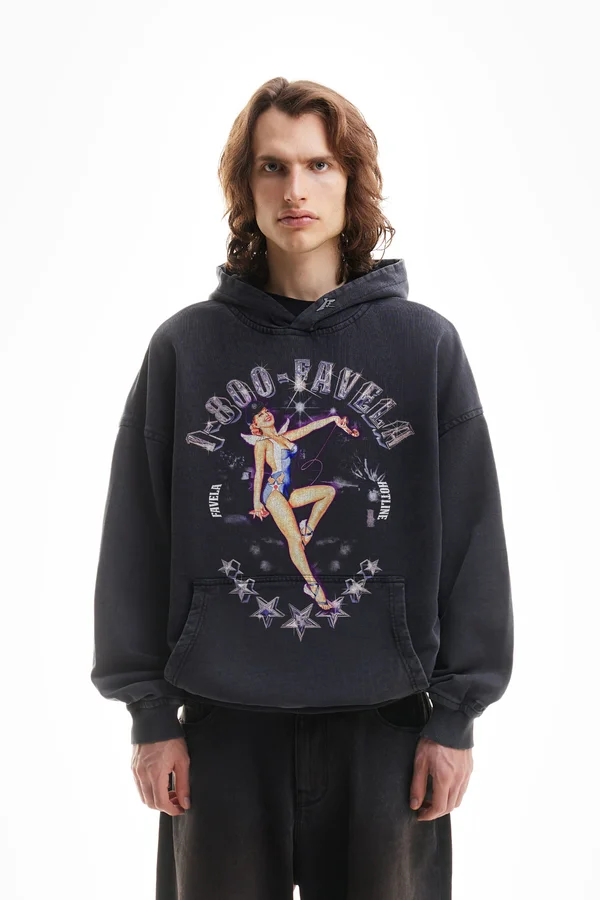 UNISEX - Hoodie - black washed