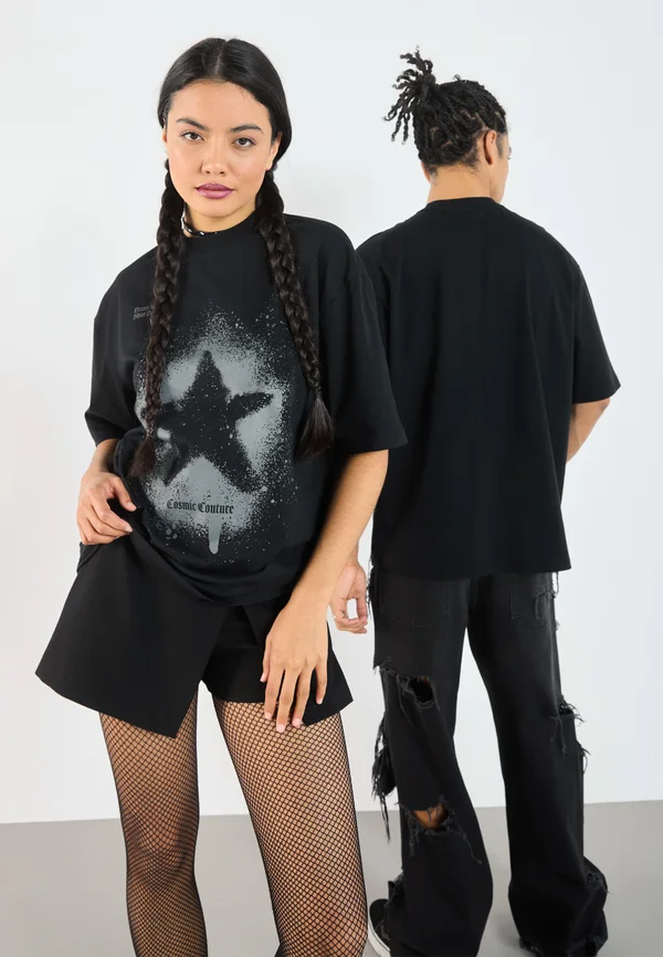 UNISEX - Print T-shirt - true black