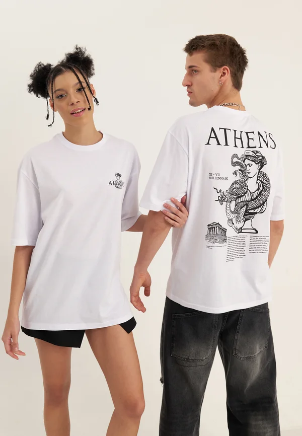 UNISEX - Print T-shirt - white