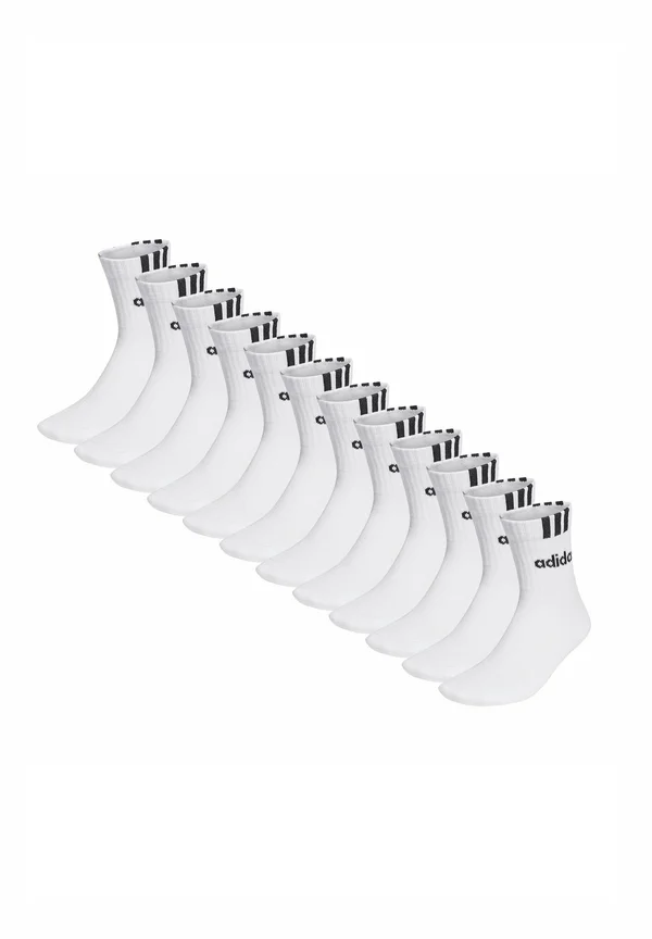 UNISEX QUARTER 12ER PACK - 3S LINEAR LOGO - Sports socks - weiß