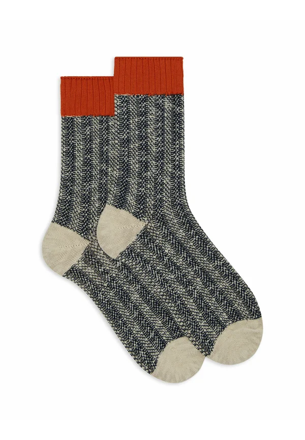 UNISEX WITH VERTICAL-STRIPE OXFORD DETAIL - Socks - blumelange
