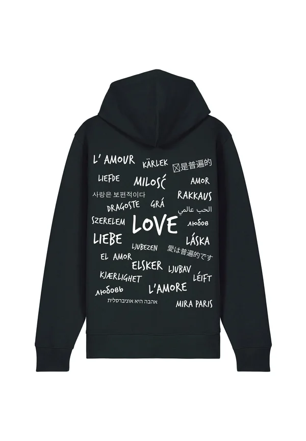 UNIVERSAL LOVE BACK PRINT - Zip-up sweatshirt - black