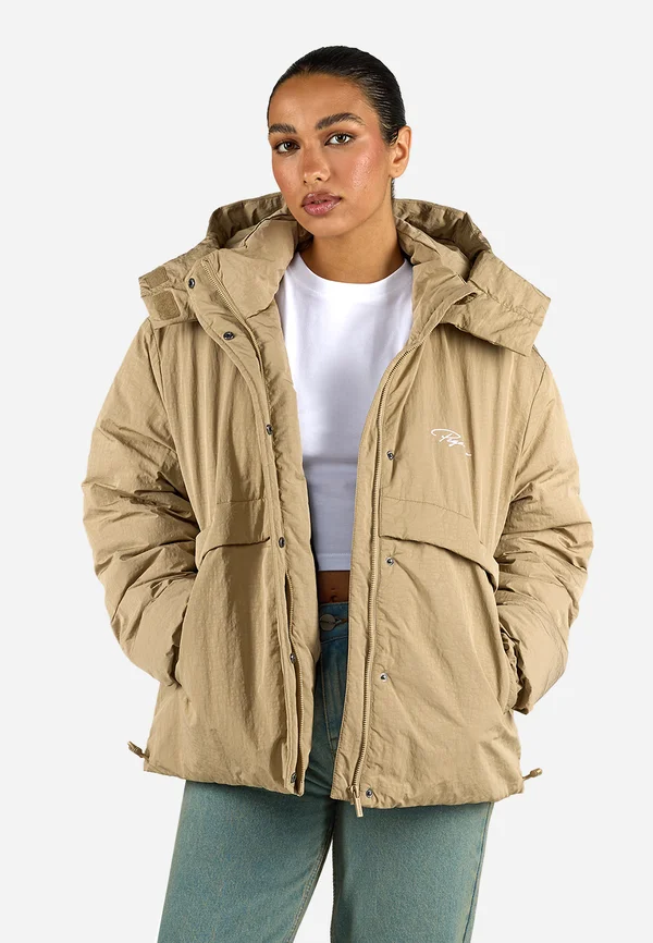 VALERA CRUSHED PUFFER JACKET - Winter jacket - sand