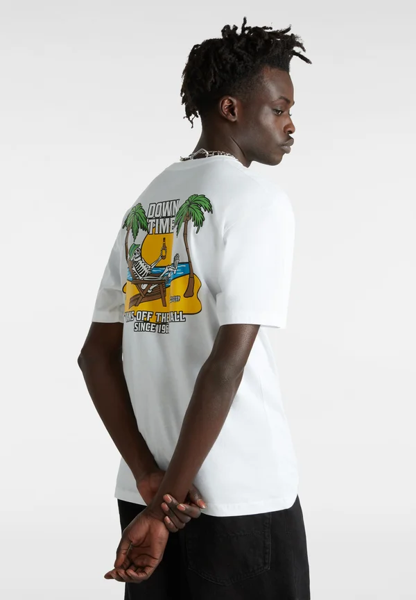 VANS DOWN TIME  - Print T-shirt - white