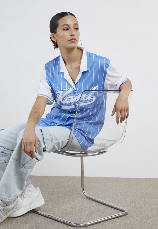 VARSITY BLOCK BASEBALL - Button-down blouse - blue
