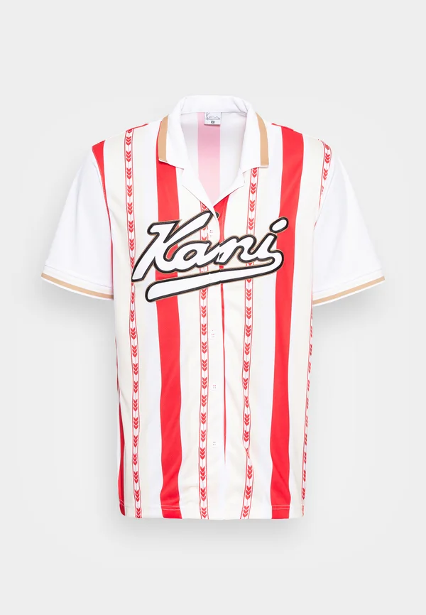 VARSITY BLOCK STRIPE BASEBALL UNISEX - Shirt - red
