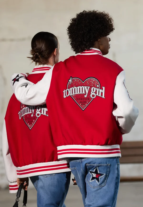 VARSITY JACKET UNISEX - Bomber Jacket - primary red/ecru