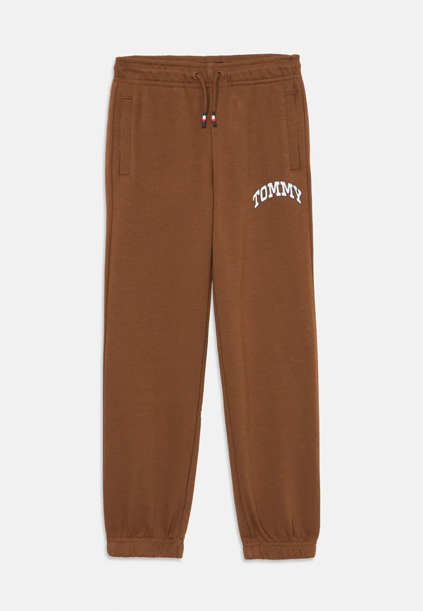 VARSITY RAISED PRINT - Tracksuit bottoms - pecan nut