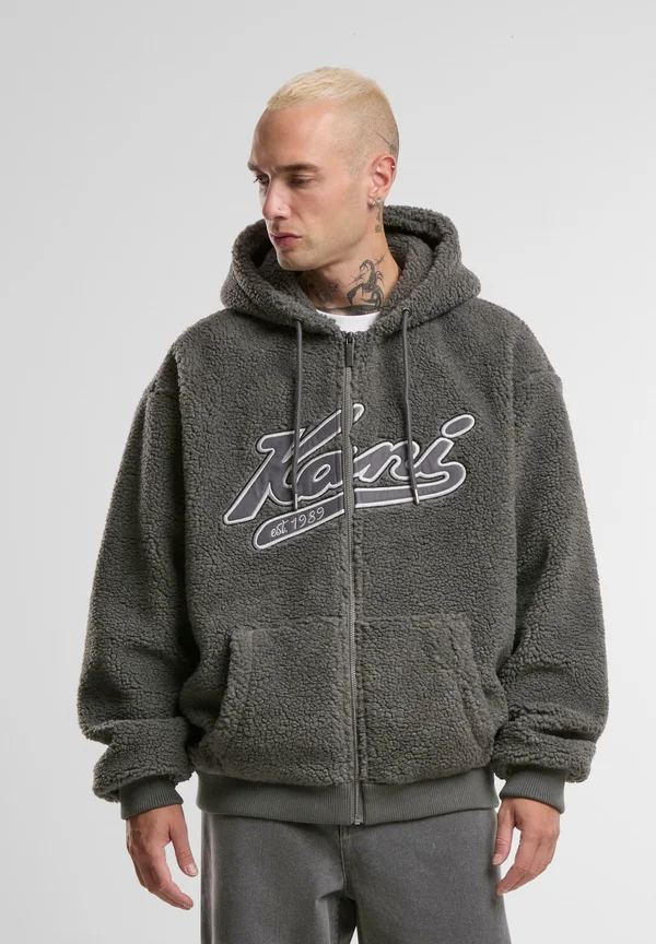 VARSITY TEDDY ZIP - Fleece jacket - grey