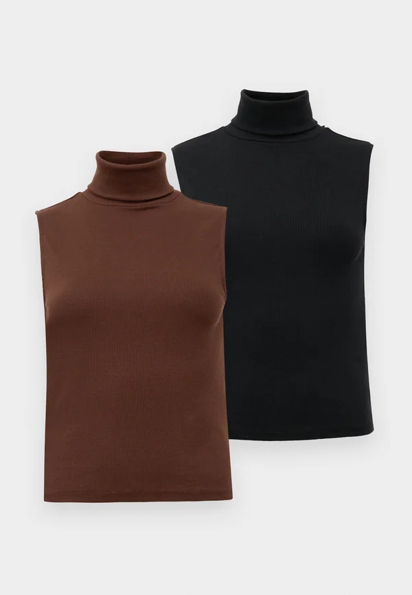 VIFELIA 2 PACK - Top - black/chocolate fondant