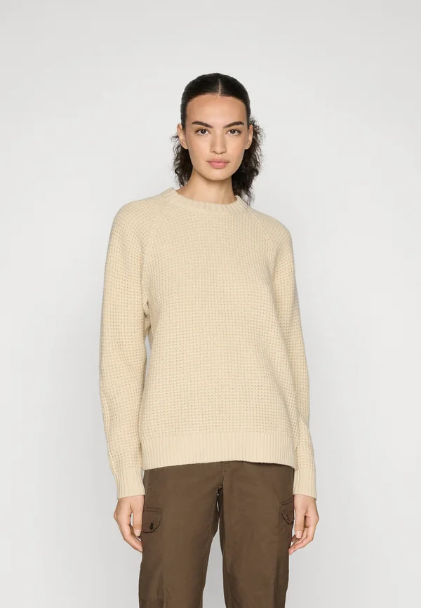 ÖVIK WAFFLE KNIT W - Jumper - light beige