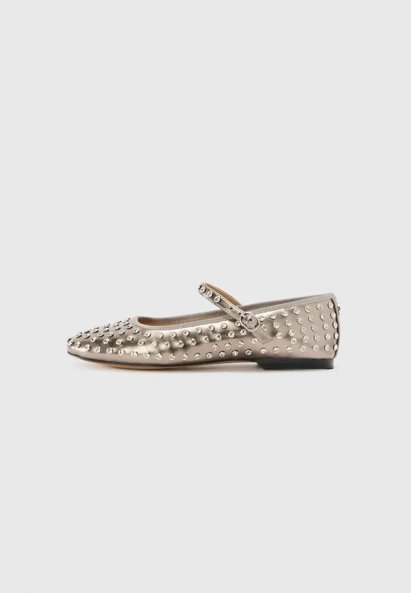VINETTA-R - Ankle strap ballet pumps - pewter