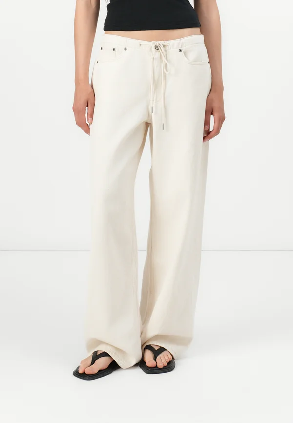 VINTAGE WAISTLESS DRAWSTRING ULTRA LOOSE  - Relaxed fit jeans - white