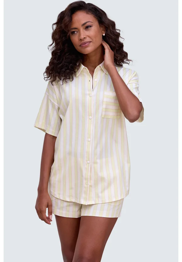 VIVANCE DREAMS BY LASCANA DOLCE VITA BUTTON SHORTY - Pyjama set - yellow