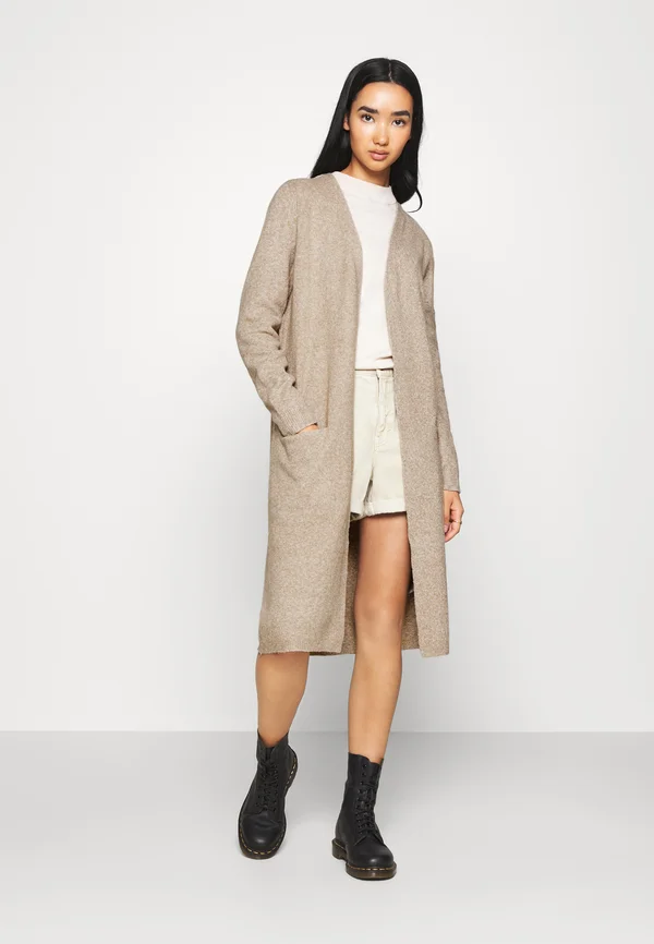 VMDOFFY LS LONG OPEN GA NOOS - Cardigan - sepia tint melange