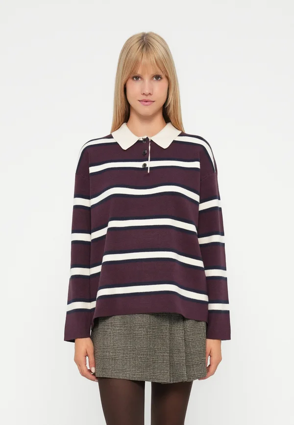 VMSABA PULLOVER - Jumper - winetasting/birch/navy
