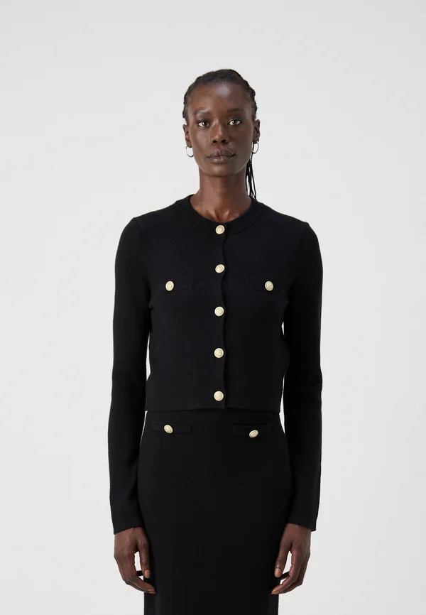 VMSABA SHORT BUTTON  - Cardigan - black