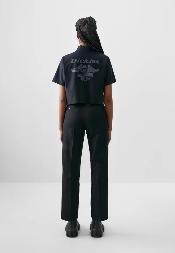 W DICKIES X HD CROP WORK SHIRT - Button-down blouse - black
