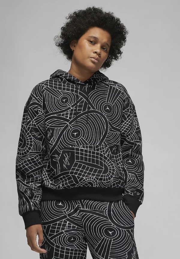 W J BRKLN FLC PO AOP - Sweatshirt - black