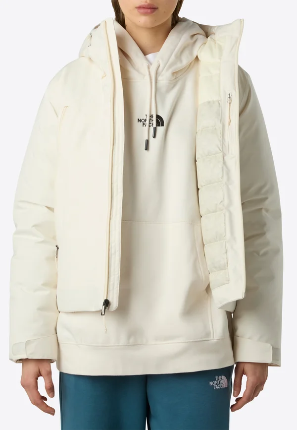 W TNF RANGE DOWN HOODED JACKET - Down jacket - white dune