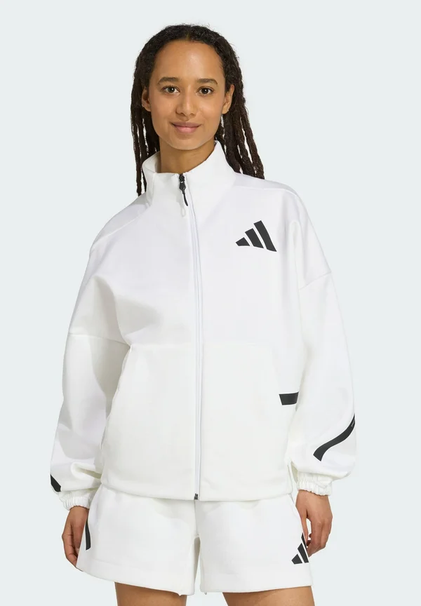W Z.N.E. TT - Zip-up sweatshirt - white