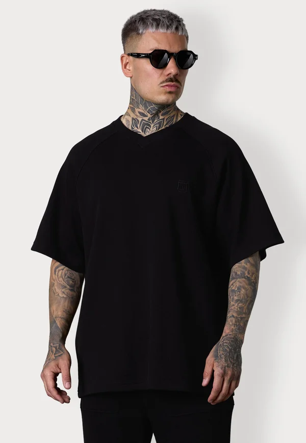 WAFFLE  - Basic T-shirt - black