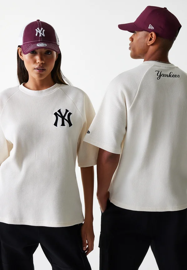 WAFFLE TEE UNISEX - Print T-shirt - off white