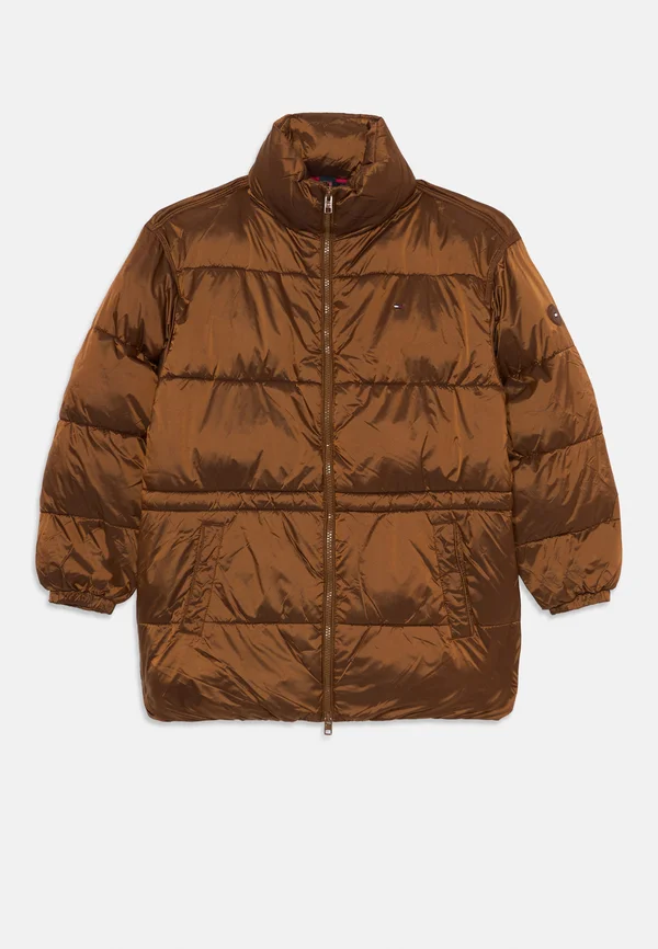 WAISTED SHINY MID PUFFER JACKET - Winter jacket - pecan nut