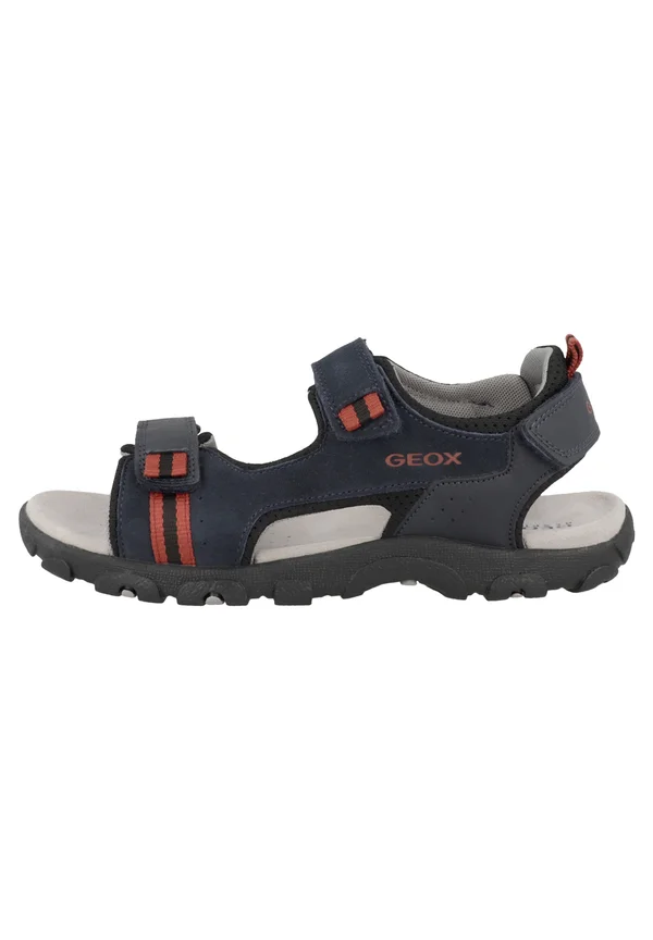 Walking sandals - navy dark red